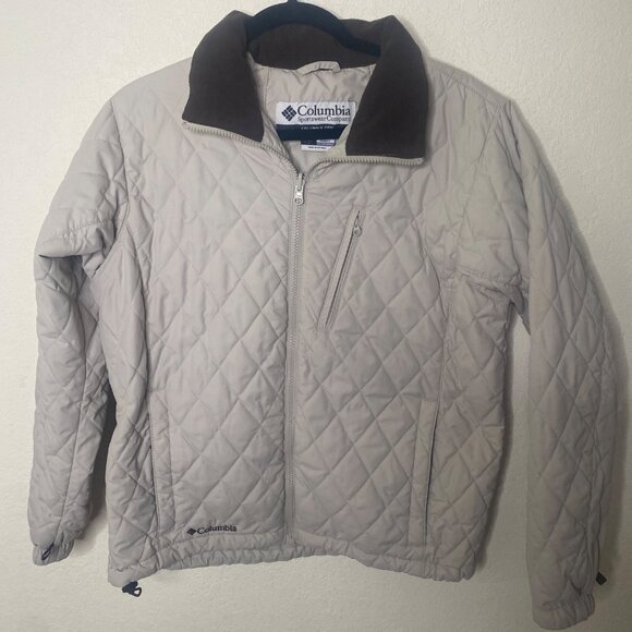 Columbia Interchange Quilted Jacket Womens M Beige Outdoor Sports - Picture 1 of 8